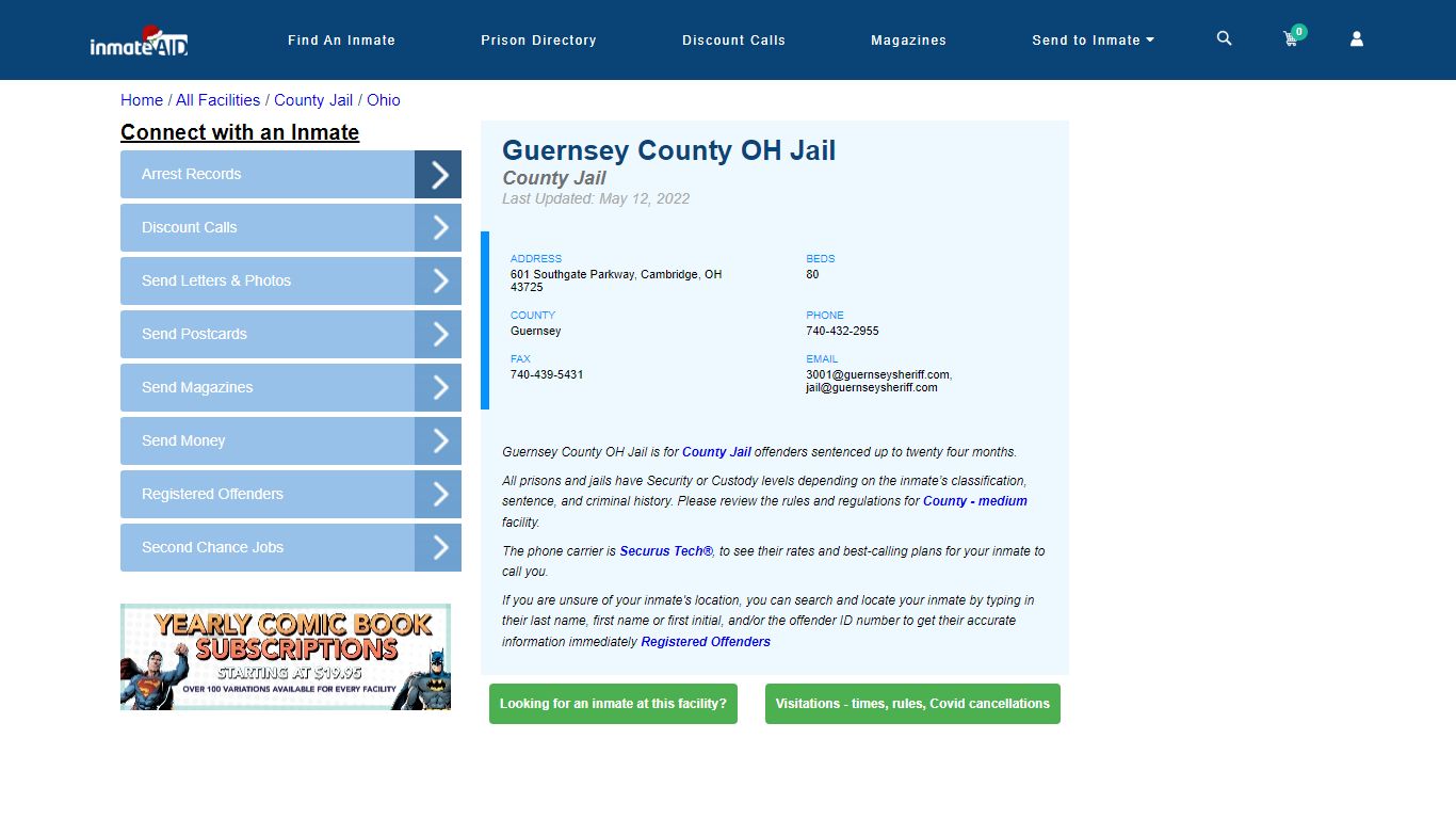 Guernsey County OH Jail - Inmate Locator - Cambridge, OH